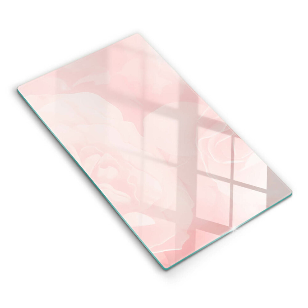 Induction hob protector Pastel background roses