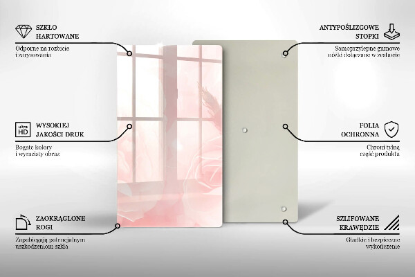 Induction hob protector Pastel background roses