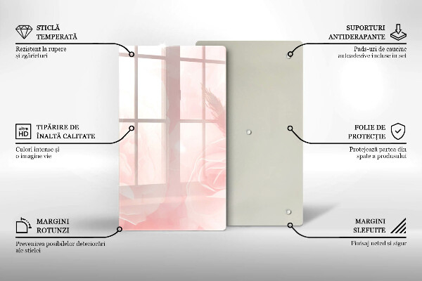 Induction hob protector Pastel background roses