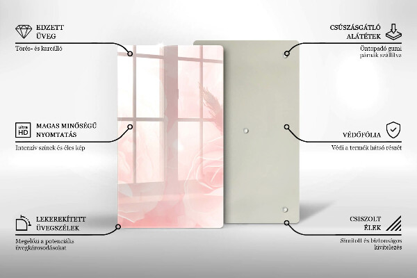 Induction hob protector Pastel background roses