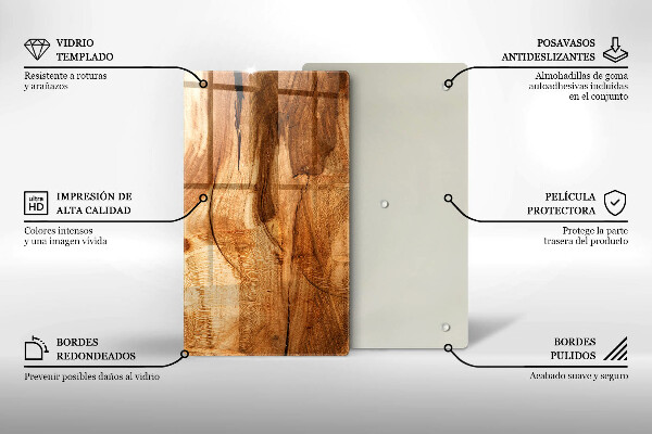 Induction hob protector Wooden board texture