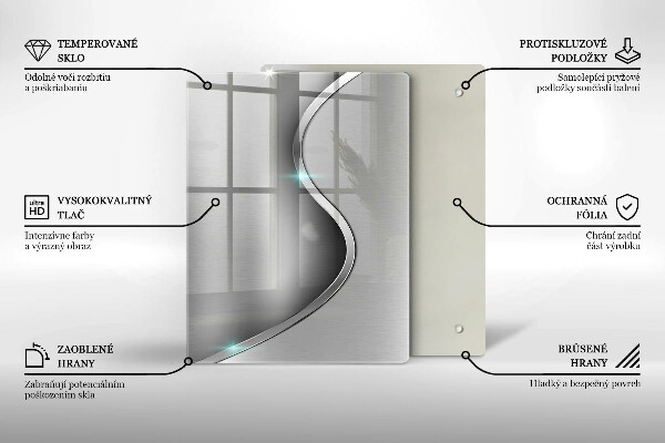 Kitchen countertop cover Silver metal abstraction