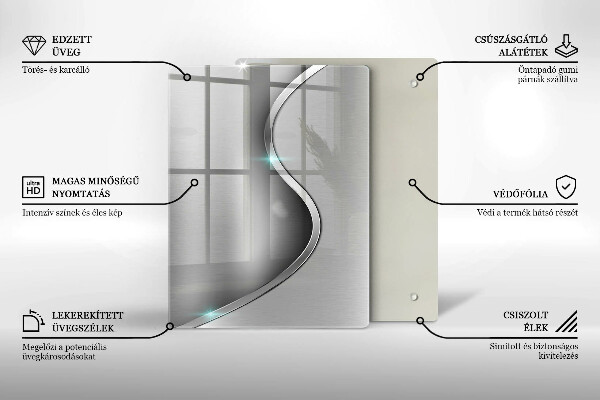 Kitchen countertop cover Silver metal abstraction