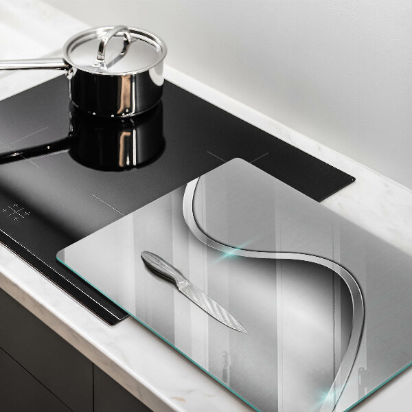 Kitchen countertop cover Silver metal abstraction