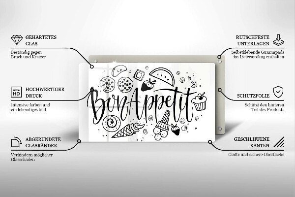 Kitchen worktop saver The inscription Bon Appetit