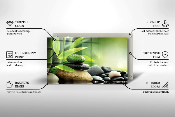 Kitchen worktop saver Zen bamboo stones