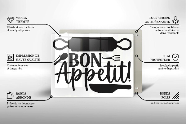 Kitchen worktop saver The inscription Bon Appetit