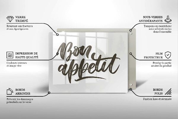 Kitchen worktop saver The inscription Bon Appetit