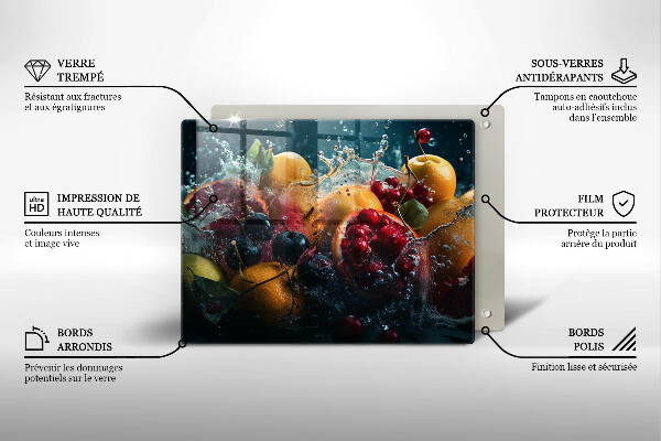 Kitchen worktop saver Fruits in water