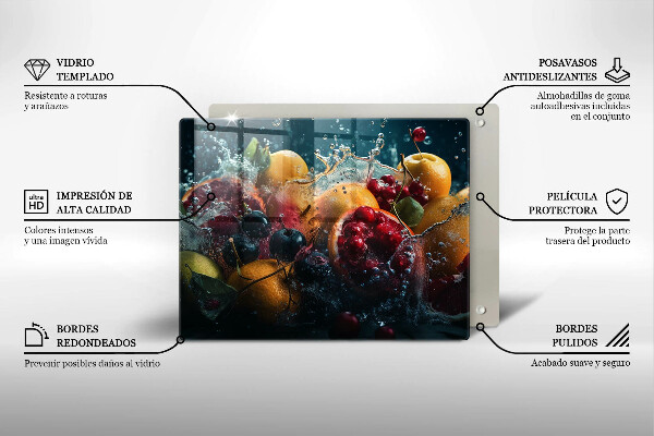 Kitchen worktop saver Fruits in water