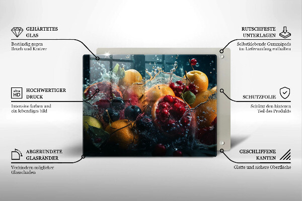 Kitchen worktop saver Fruits in water