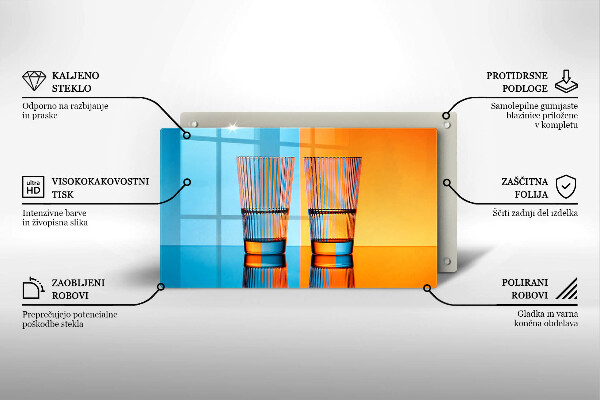 Kitchen worktop saver Two glasses of water