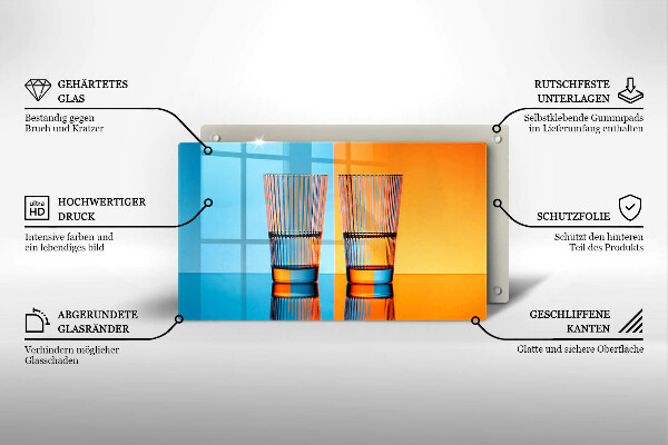 Kitchen worktop saver Two glasses of water
