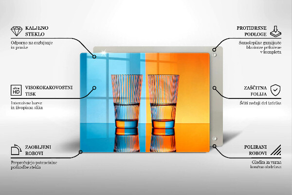 Kitchen worktop saver Two glasses of water