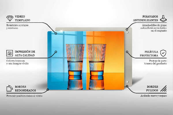 Kitchen worktop saver Two glasses of water
