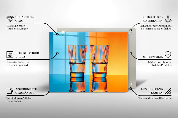 Kitchen worktop saver Two glasses of water