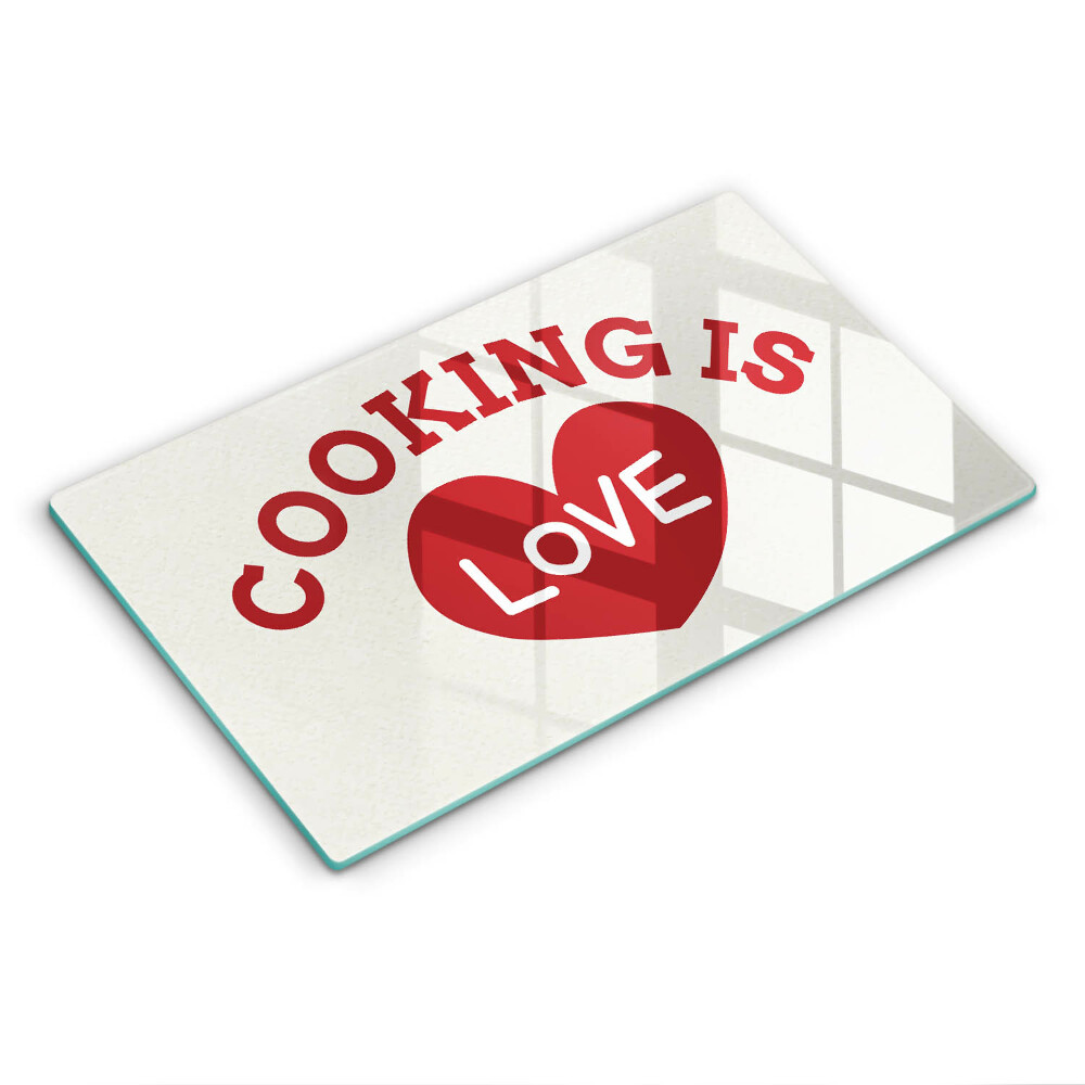 Kitchen worktop saver The inscription Cooking is love