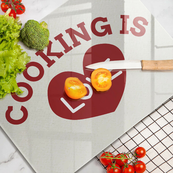 Kitchen worktop saver The inscription Cooking is love