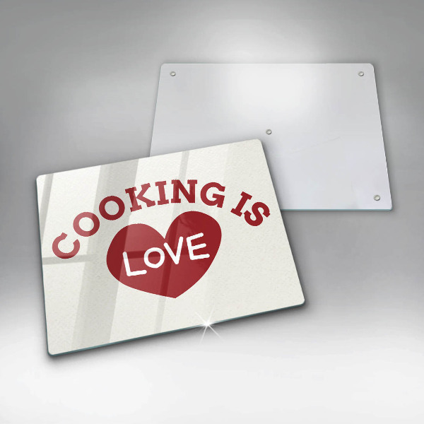 Kitchen worktop saver The inscription Cooking is love