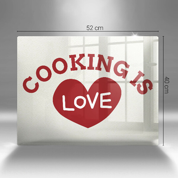 Kitchen worktop saver The inscription Cooking is love