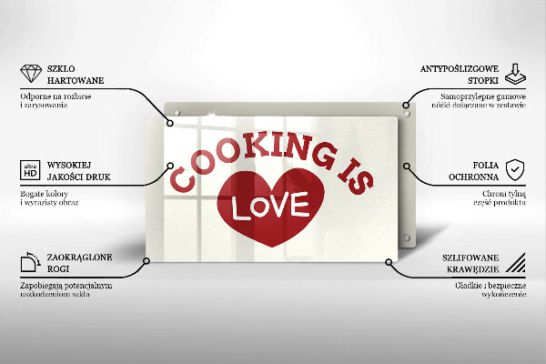 Kitchen worktop saver The inscription Cooking is love