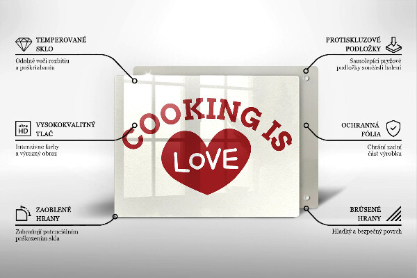 Kitchen worktop saver The inscription Cooking is love
