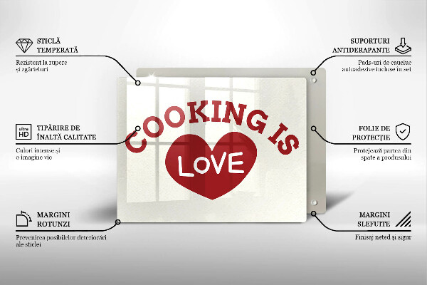 Kitchen worktop saver The inscription Cooking is love