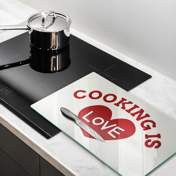 Kitchen worktop saver The inscription Cooking is love