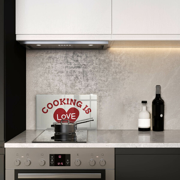 Kitchen worktop saver The inscription Cooking is love