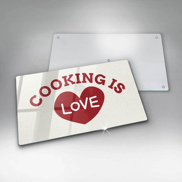 Kitchen worktop saver The inscription Cooking is love