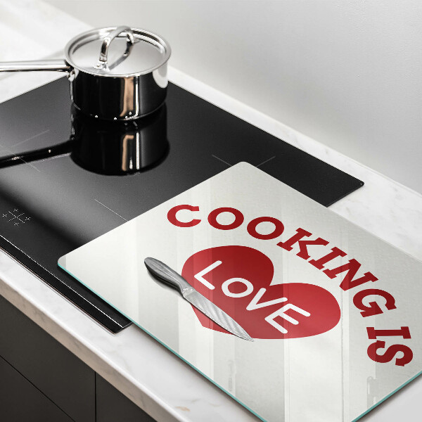 Kitchen worktop saver The inscription Cooking is love