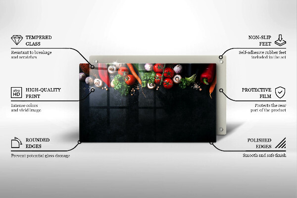 Kitchen worktop saver Colorful vegetables