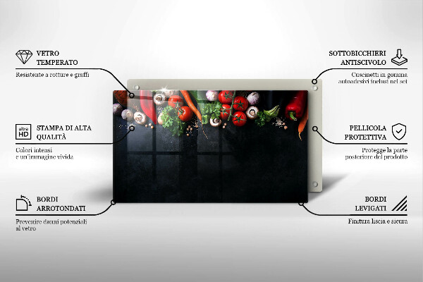 Kitchen worktop saver Colorful vegetables