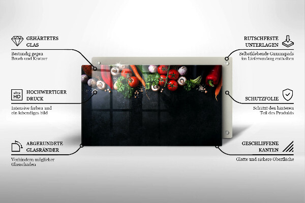 Kitchen worktop saver Colorful vegetables