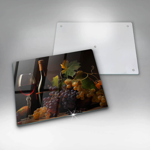 Kitchen worktop saver A glass of wine and grapes