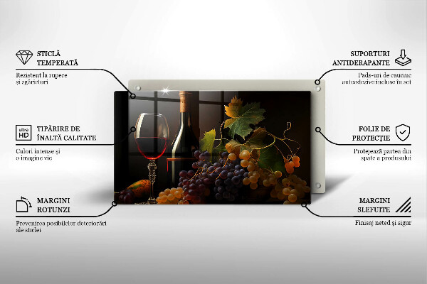 Kitchen worktop saver A glass of wine and grapes