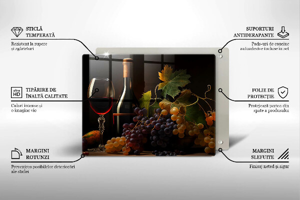 Kitchen worktop saver A glass of wine and grapes