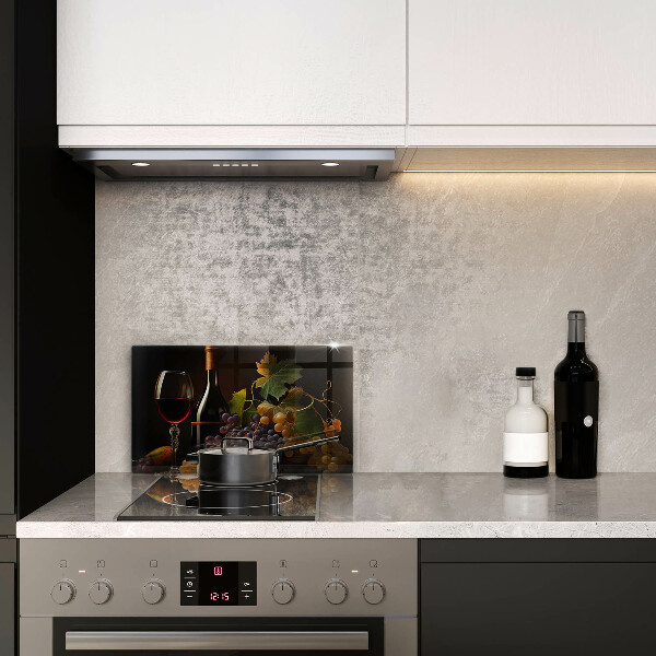 Kitchen worktop saver A glass of wine and grapes