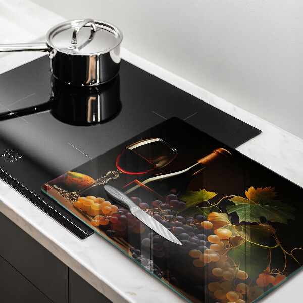 Kitchen worktop saver A glass of wine and grapes