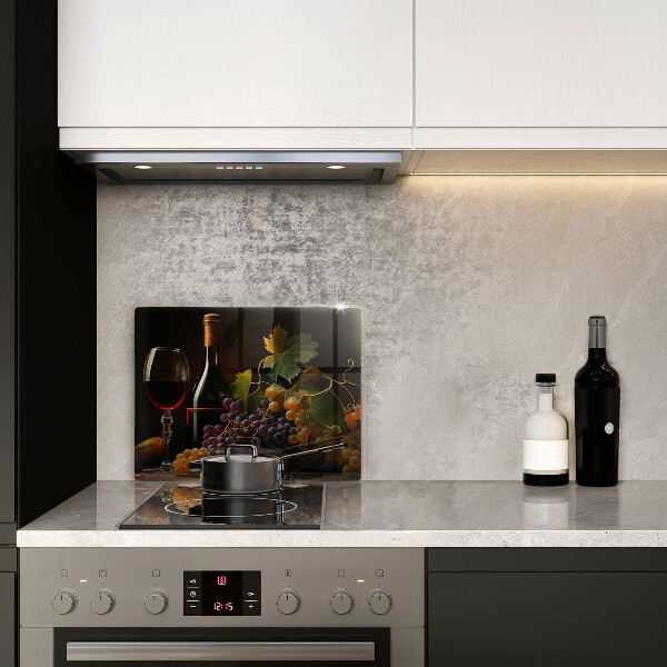 Kitchen worktop saver A glass of wine and grapes