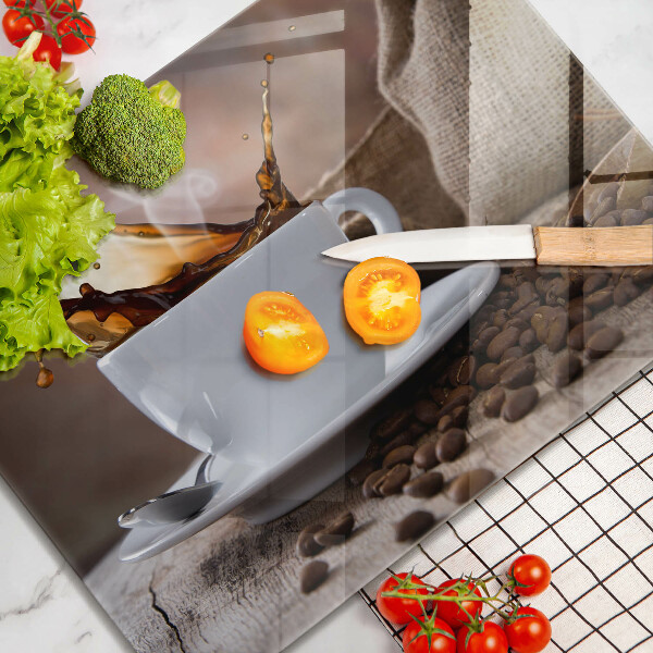 Kitchen countertop cover Cup and coffee beans