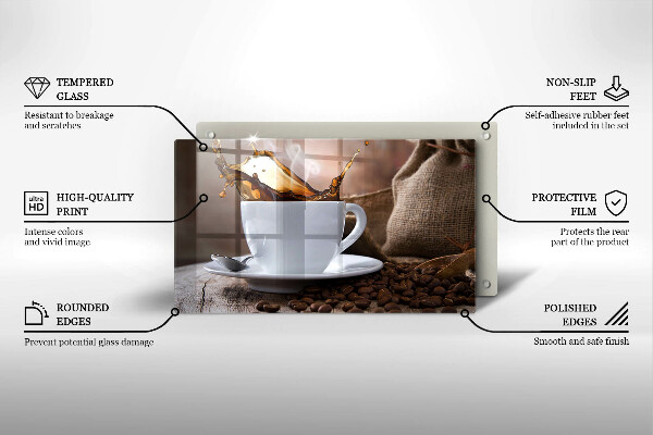 Kitchen countertop cover Cup and coffee beans