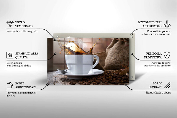 Kitchen countertop cover Cup and coffee beans