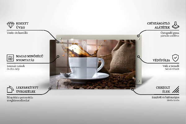 Kitchen countertop cover Cup and coffee beans