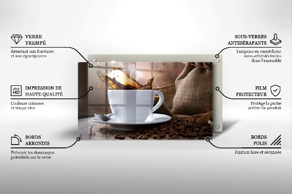 Kitchen countertop cover Cup and coffee beans