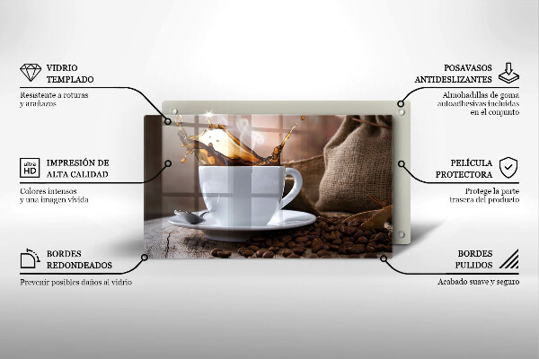 Kitchen countertop cover Cup and coffee beans