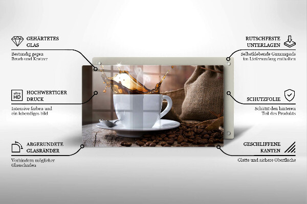 Kitchen countertop cover Cup and coffee beans