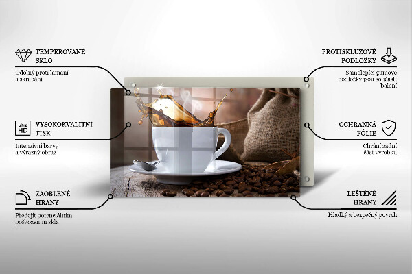 Kitchen countertop cover Cup and coffee beans