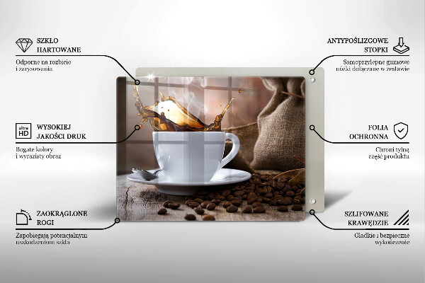 Kitchen countertop cover Cup and coffee beans