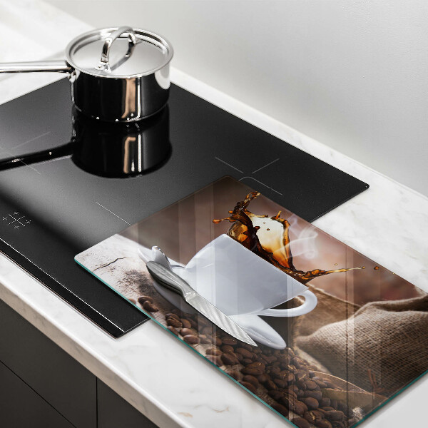 Kitchen countertop cover Cup and coffee beans